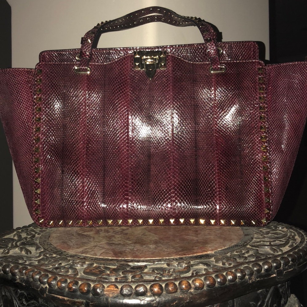 Valentino Garavini Python Rockstud Handbag - image 1